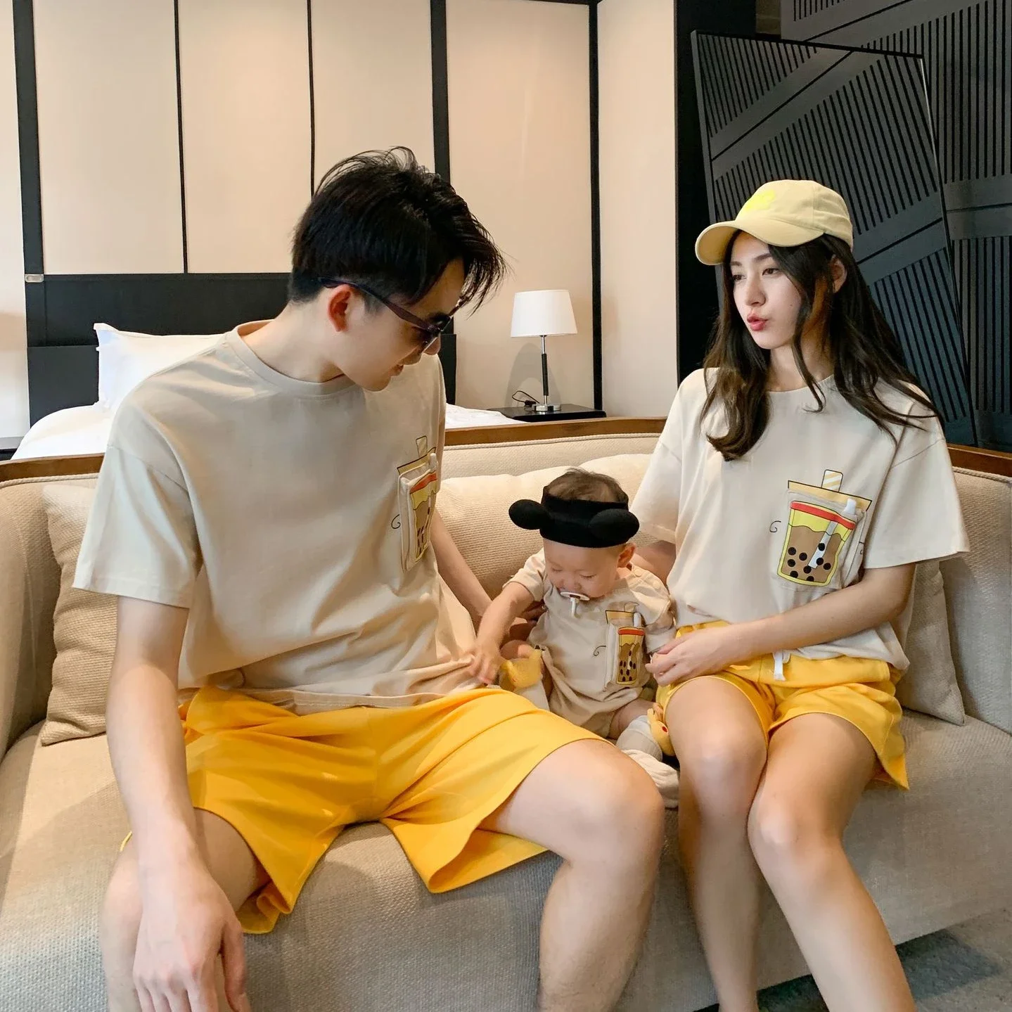 Family Matching Clothing Mother Daughter Clothes Mom Son Same Sets Fashion Dad and Children 2 Piece Short Outfits Family T-shirt