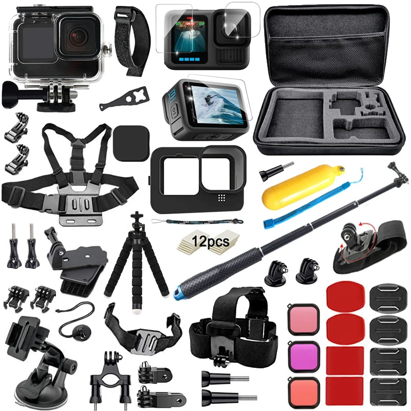 Zestaw akcesoriów do Gopro Hero 13 Czarna torba transportowa Wodoodporna obudowa Zestaw statywów do Go Pro Hero13 Hero13