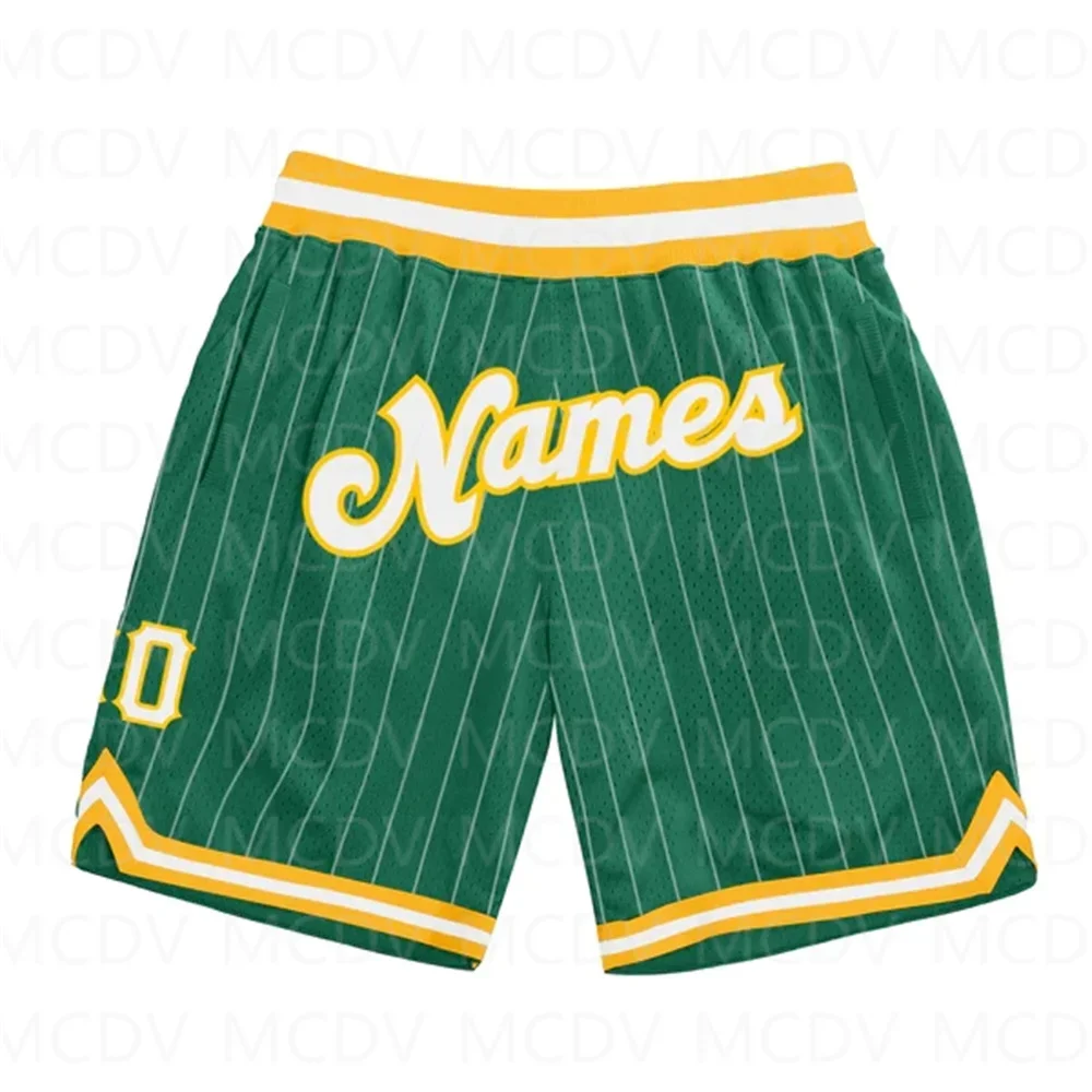 Pantalones cortos de playa de secado rápido para hombres, diseño de patrón 3D, palmeras, Pineapples3D, verde Kelly personalizado, púrpura-dorado