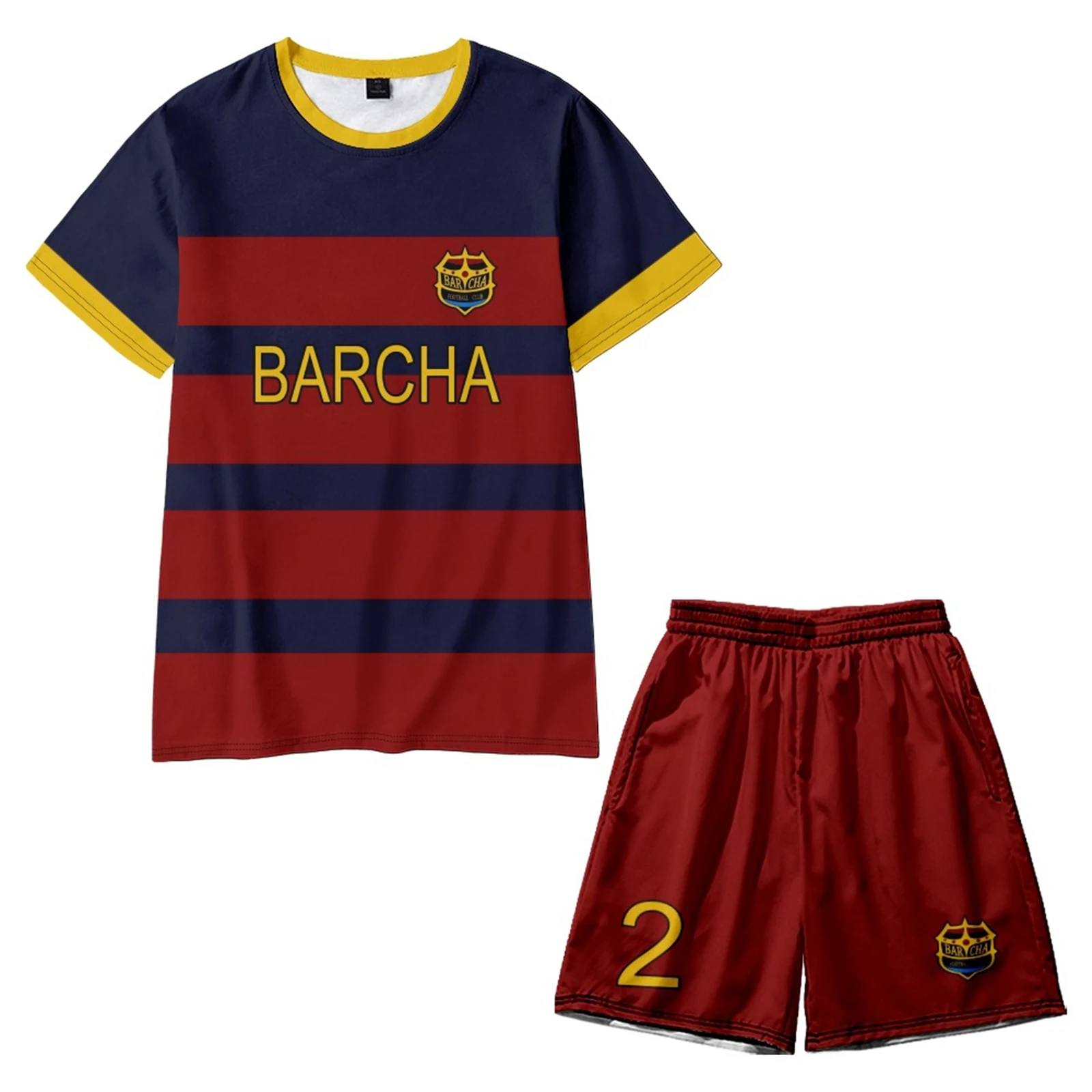 

Munchen Yoichi Isagi Red T-Shirt 3D Printed Short Sleeved Anime Hyoma Chigiri Jersey Casual Sportswear Team Uniform