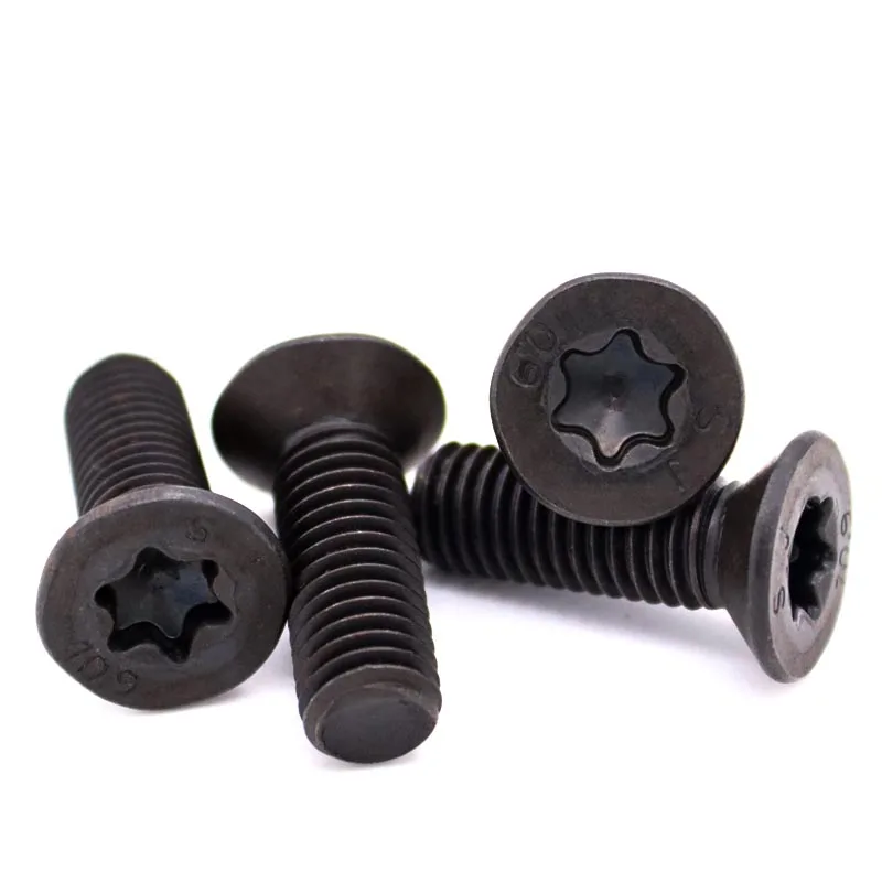 Weiyi 10/50 Stück M2 M2.5 M3 M4 Schwarz Güteklasse 8.8 Kohlenstoffstahl GB2673 Sechslapp-Torx-Senkkopfschraube Maschinenschraube – Detail 10