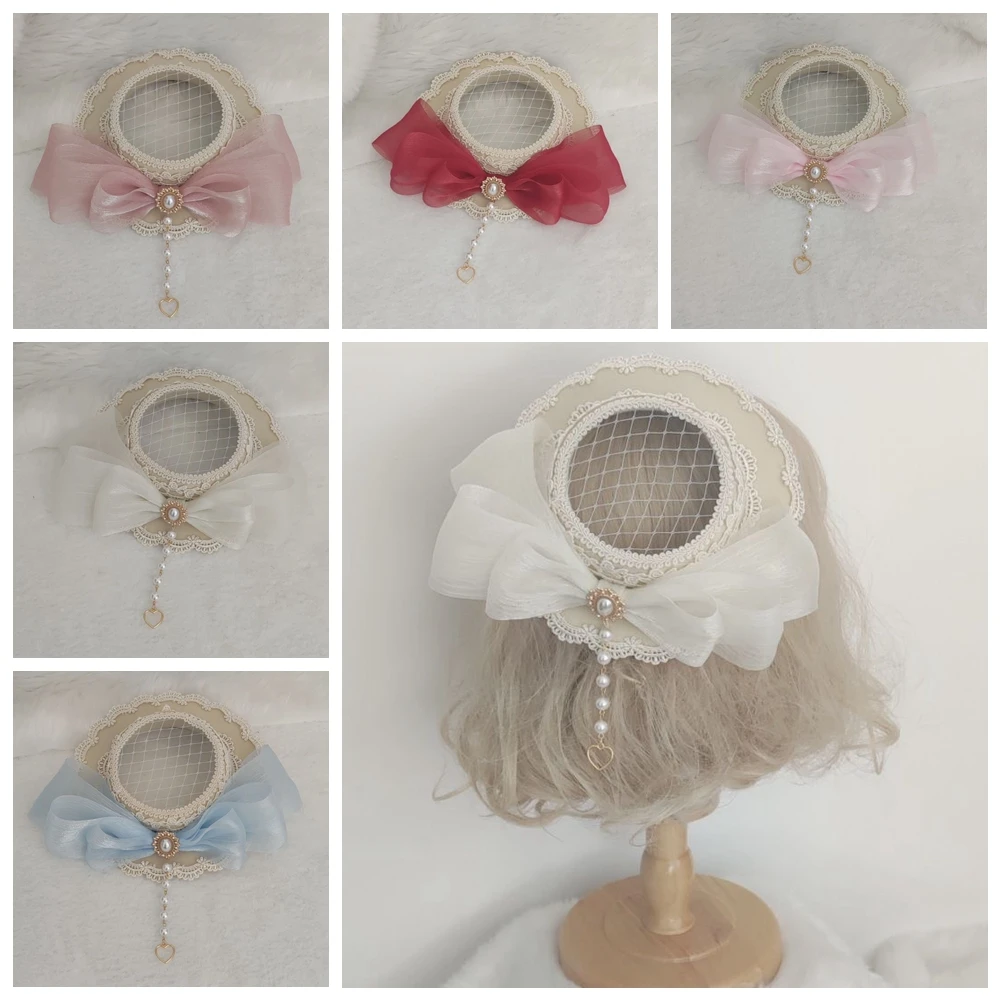 Lolita Bowknot  Hand-made Headdress Gorgeous Tea Party Lolita Hair Accessory Elegant Top Hat Palace Spanish Fedoras