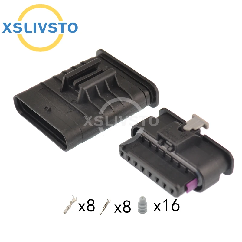 1 set 8 Pin female and male  auto waterproof connector Car Radar Sensor Plug  1-1719393-1 1-1703506-1