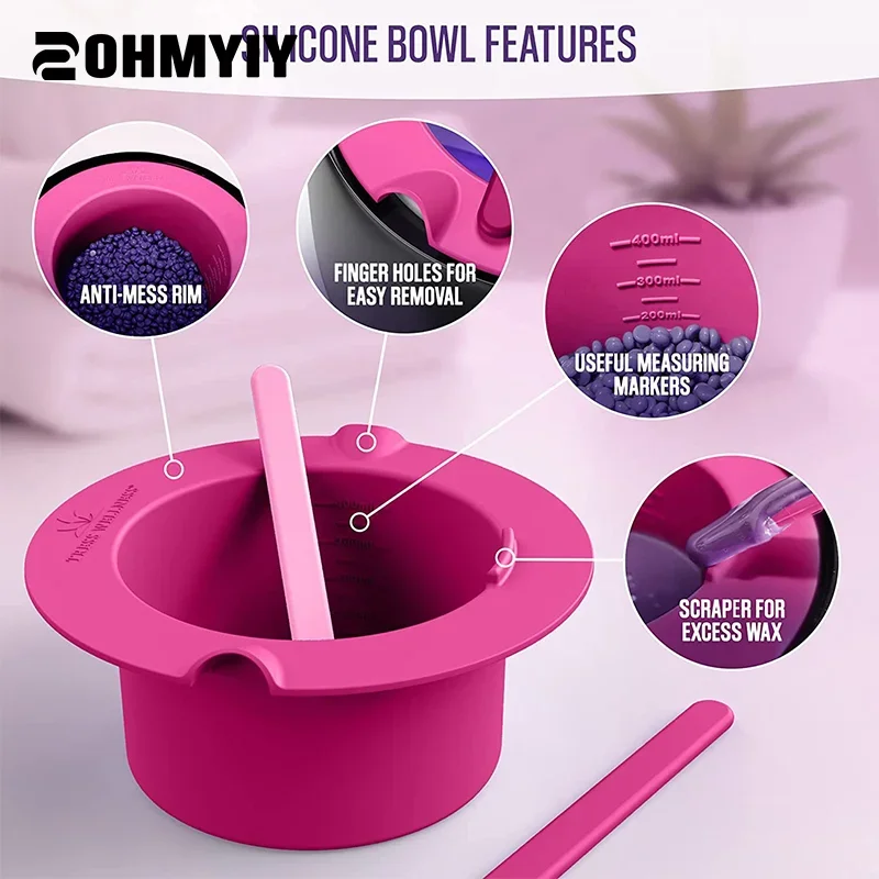 

Wax Warmer Thickening Heat-resistant Silicone Bowls Hair Removal Wax Replacement Pot Bowls Hair Removal Reusable Waxing Pot Bowl