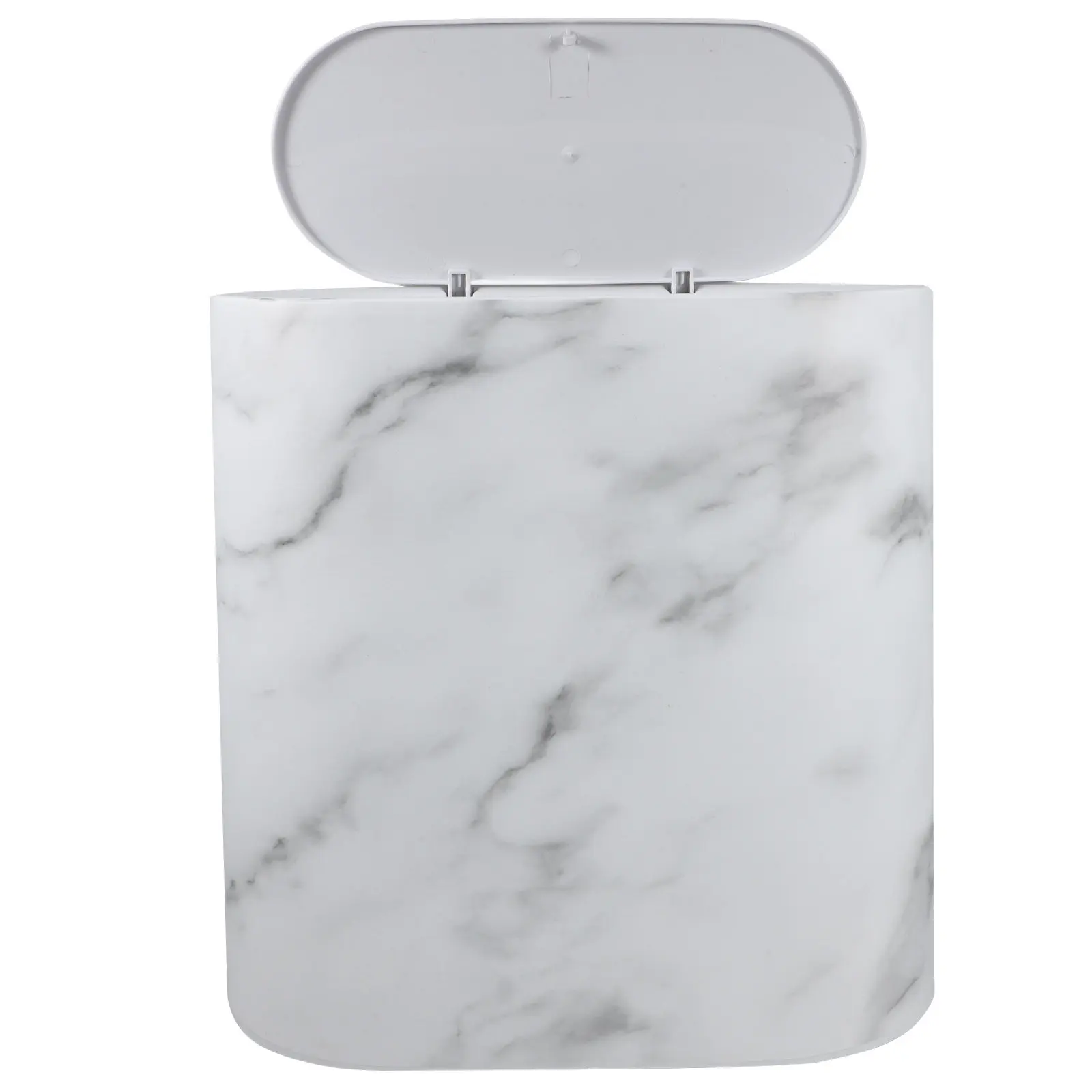 

Slim Marble Trash Can Plastic Wastebasket Bathroom Kitchen Bedroom Office Narrow Space Garbage Bin Recycle Container