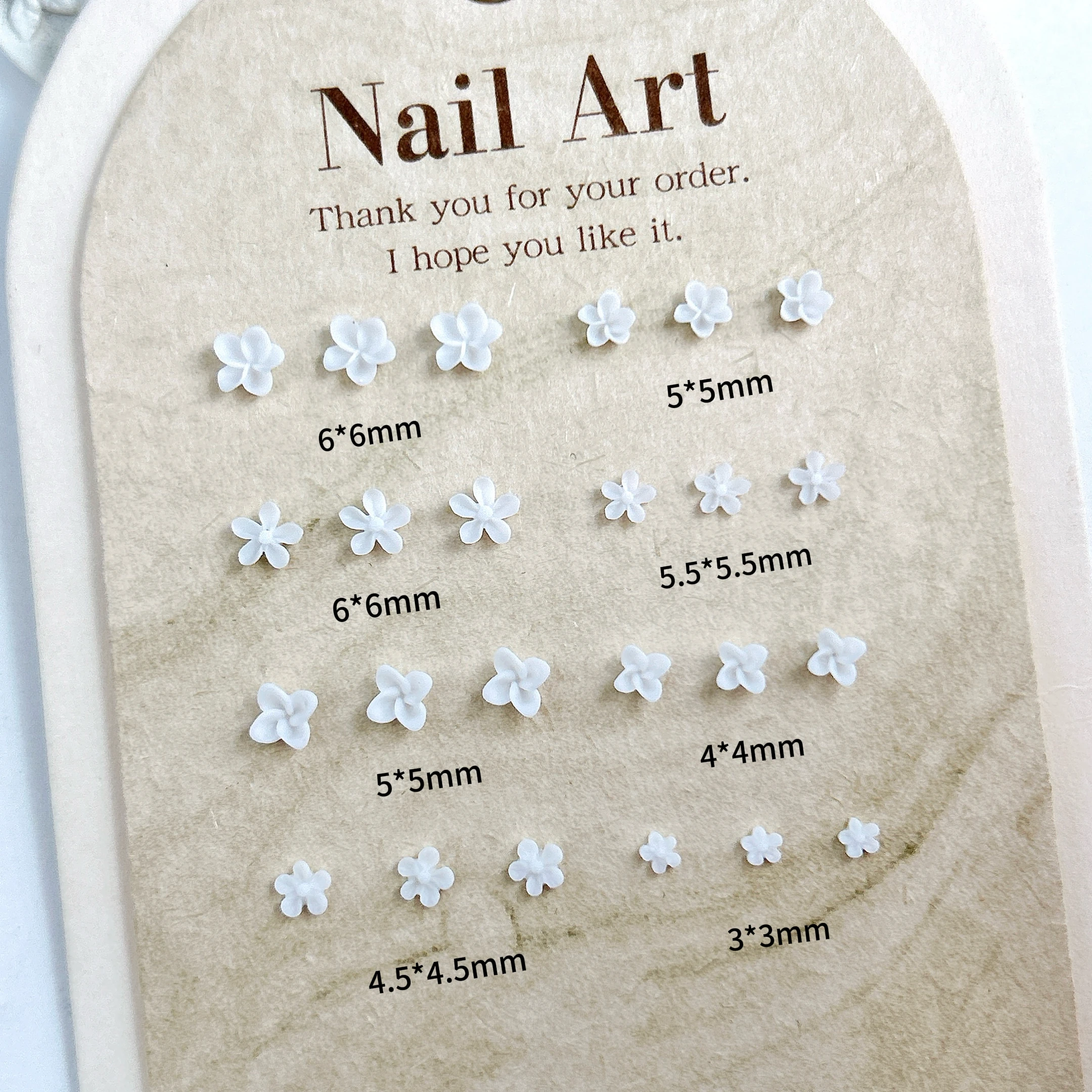 60PCS 3D Minimalist Pure White Daisy Windmill Flower Nail Charms Mini Flowers Series Mixed Resin Nail Art Decoration DIY Nails