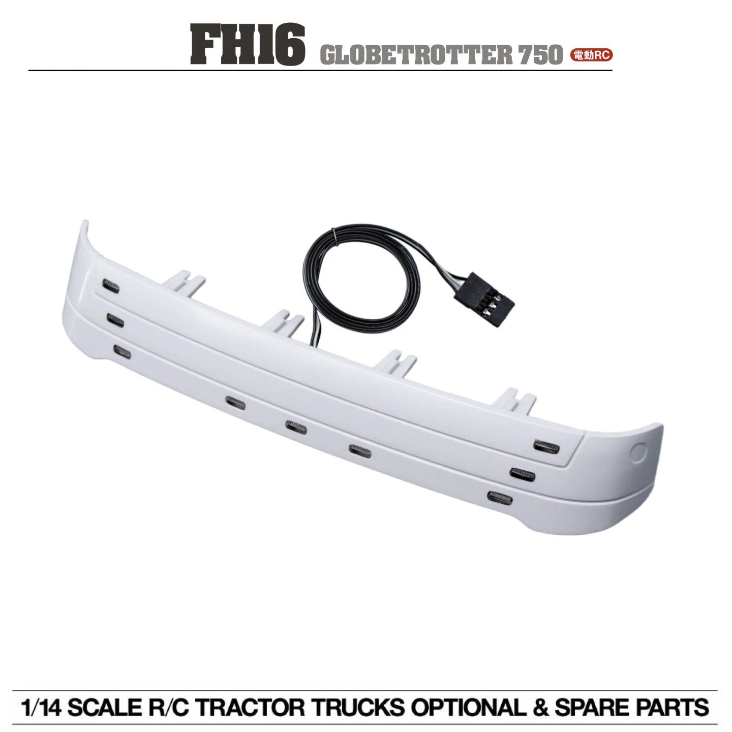 1PCS Plastic LED Sun Visor with Light for 1/14 Tamyia Rc Truck VOLVO FH16 750 56360 56362 56375 Car Diy Parts Accessories Toys
