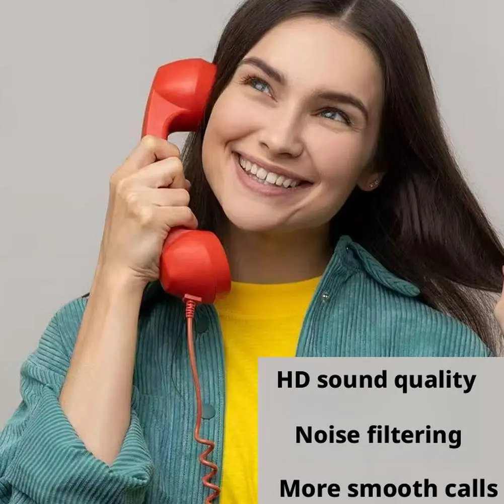 سماعة هاتف ريترو مع قابس USB-C وAUX 3.5 ملم كجهاز استقبال هاتف كلاسيكي عتيق للهواتف المحمولة الخلوية العالمية