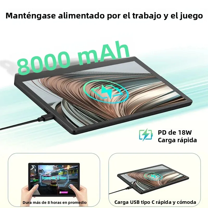 Imagen 4: Tablet PC Android 15 de 11 pulgadas con batería de alta capacidad de 8000 mAh, 12 GB de RAM + 128 GB de ROM, ampliable a 512 GB, Octa-core, certificado por GMS.
