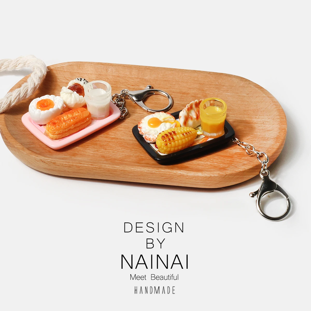  Simulation Breakfast Food Toy Keychain Pendant Lunch Box Bag Creative Gift Love Backpack Decoration Accessories