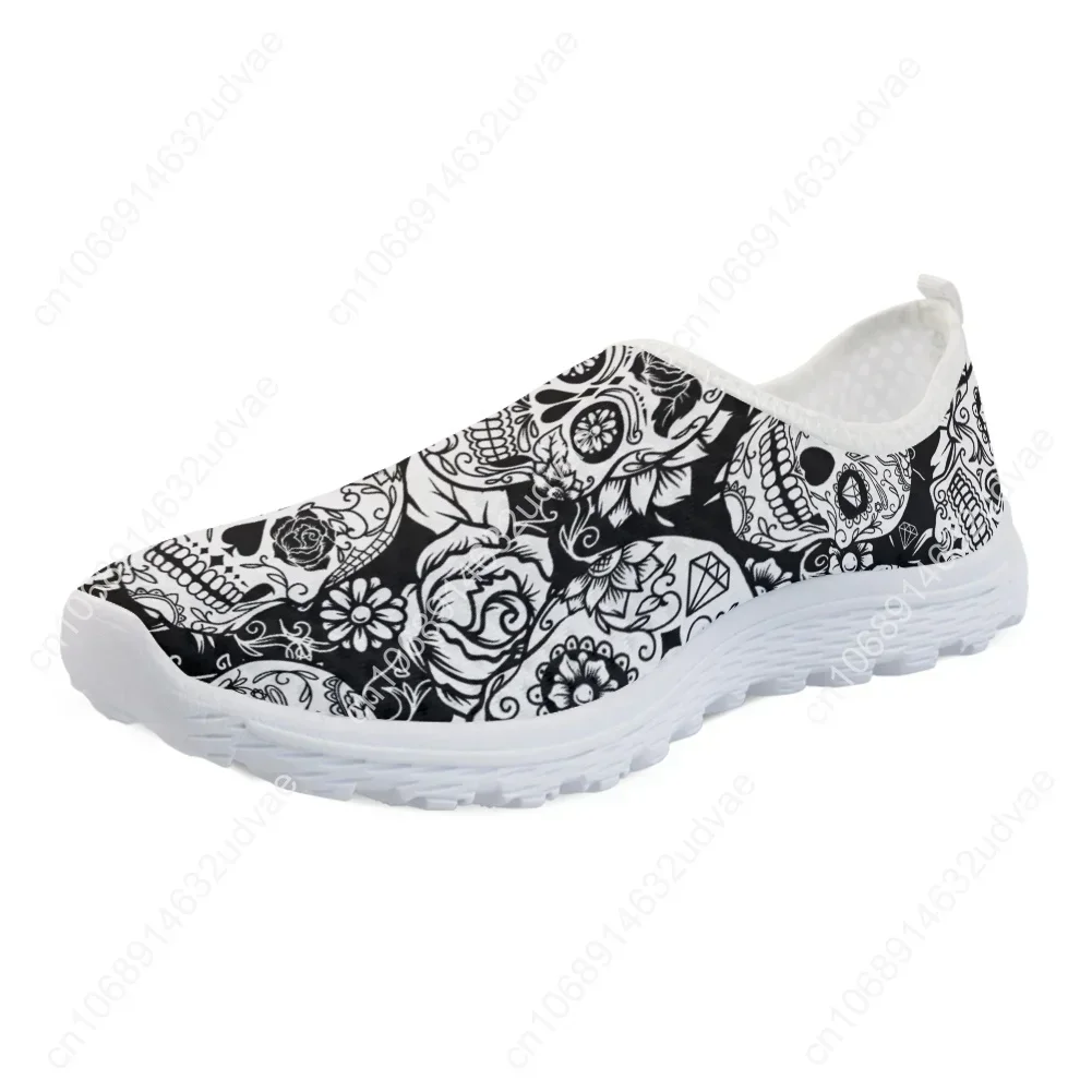 Breathable Woman Sneaker Flats Shoes Sugar Skull Print Summer Slip on Ladies Light Loafers Zapatos Mujer Mujer Pisos