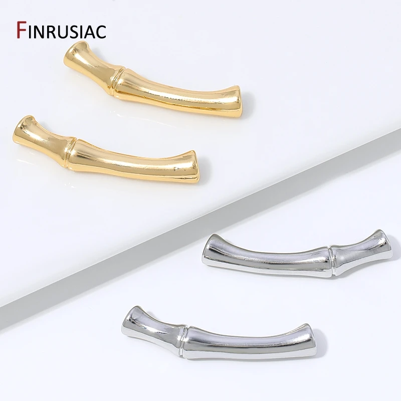 

18K Gold Plated Brass Tube Spacers Beads,Bamboo Joint Through-hole Separator Beads For DIY Jewelry Making Accessories