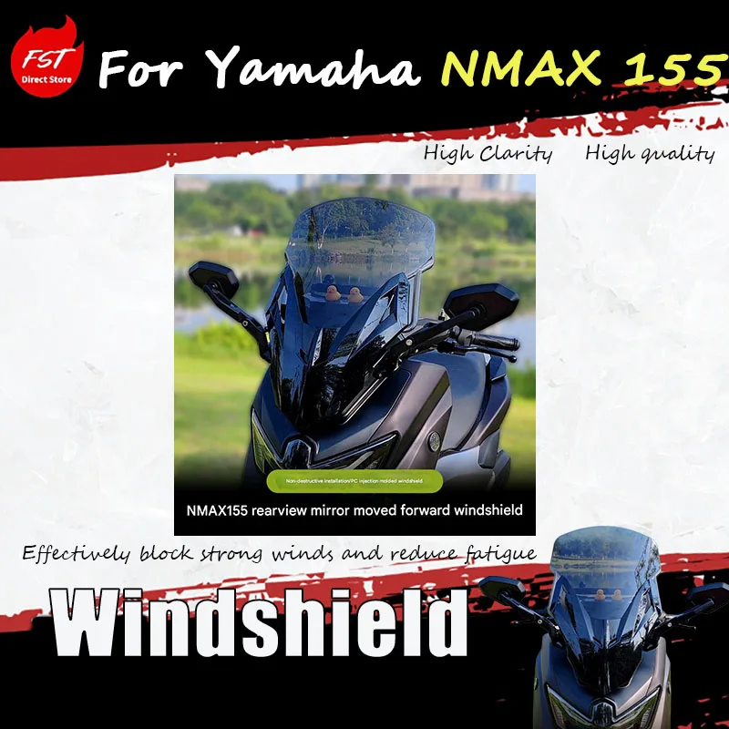 

For the Yamaha NMAX 155 special windscreen of the 2025 model PC windscreen modification accessory windshield glass
