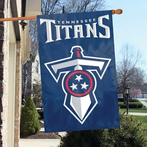 Tennessee Titans Double Sided Banner Flag Embroidered Applique 44x28 Inch ffm