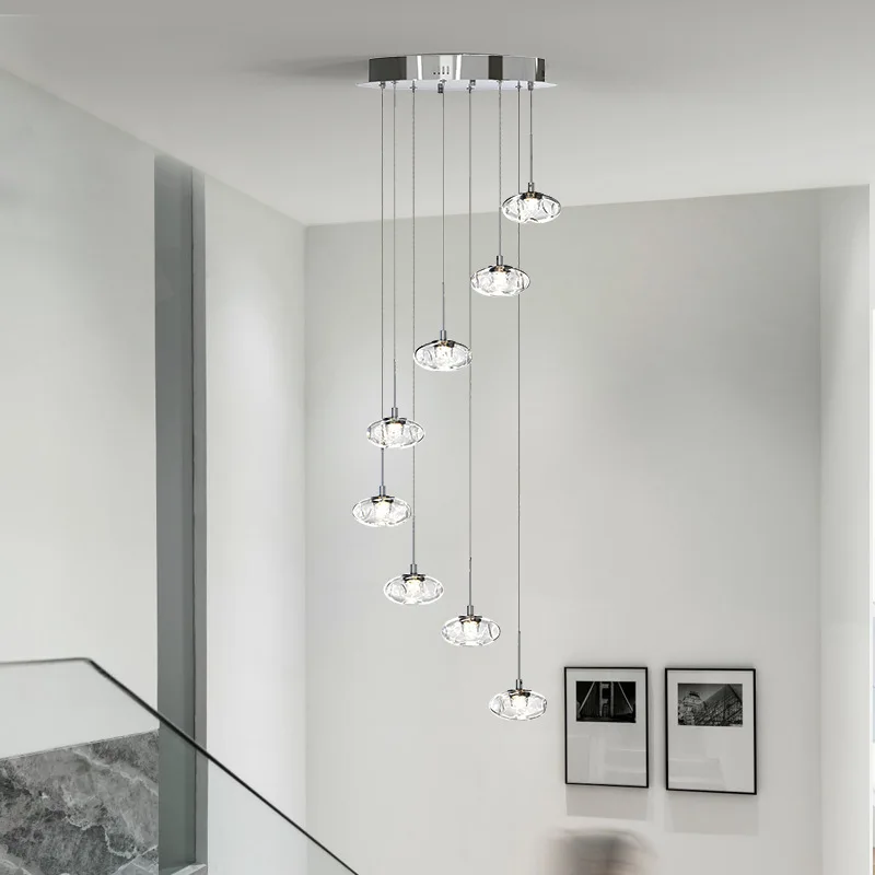 

SANDYHA Elegant Circular Glass Pendant Light Fixture for Living Room Bedroom Dining Table Modern Italian Chandelier Decoration