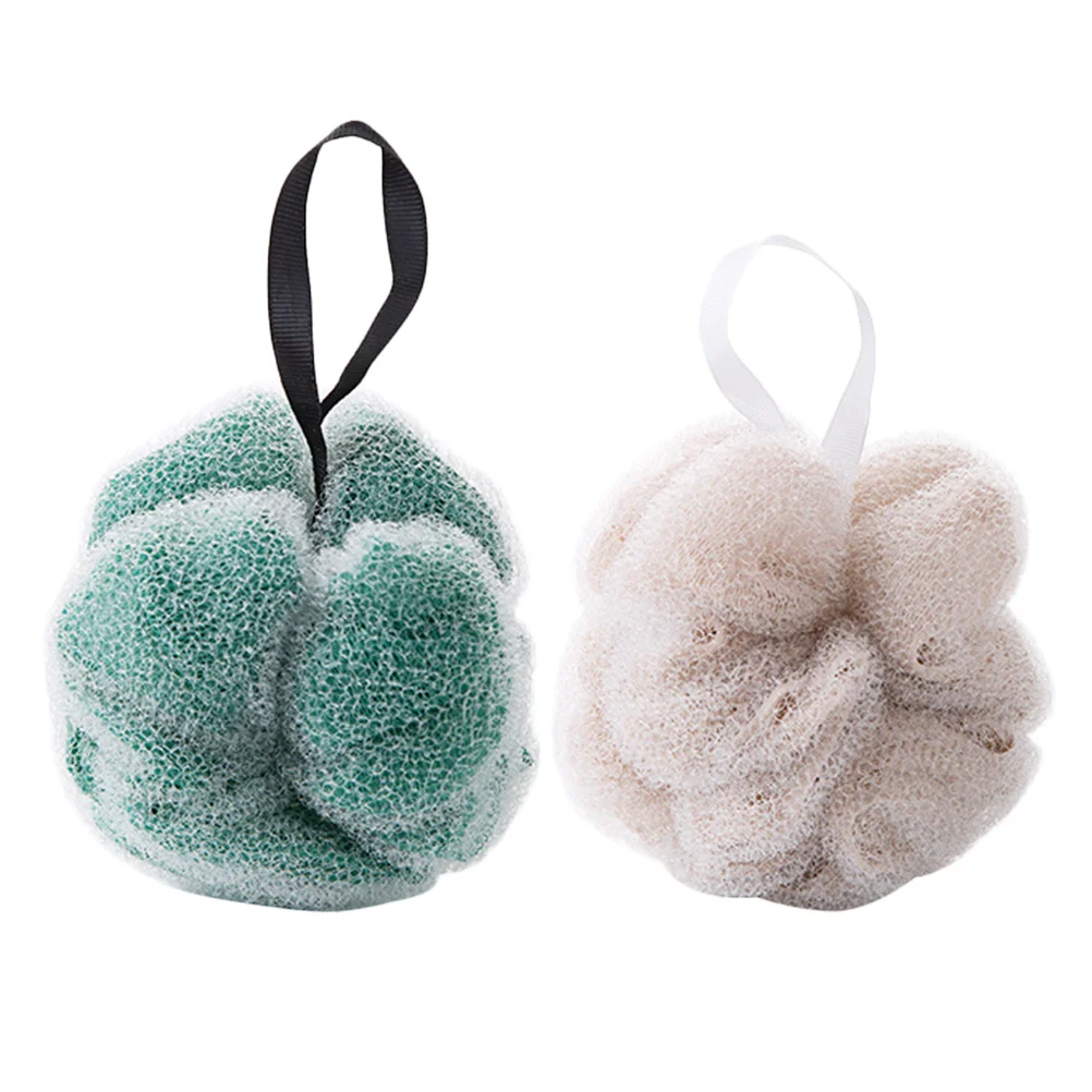 

2Pcs Mesh Bath Ball Shower Ball Khaki Green Durable Material Rich Lather Relaxing Bath Experience No Skin Damage