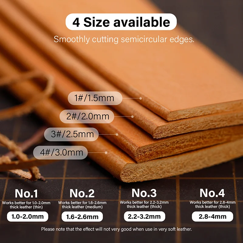 WUTA Sharp Leather Edge Beveler Edge Skiving Polishing Leather Tools DIY Belt Maker High Carbon Steel Leather Craft Beveller