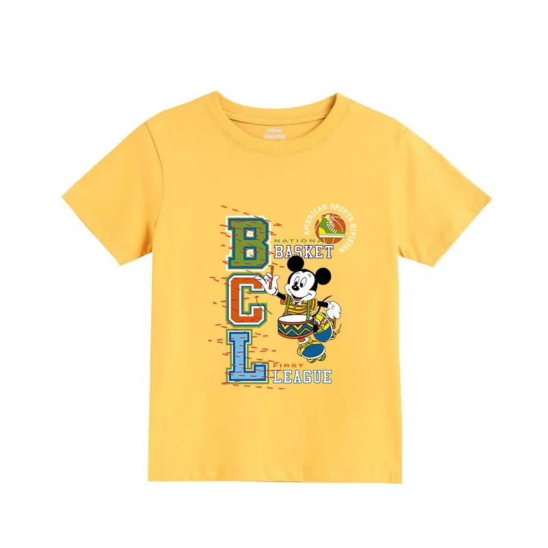 

Disney Minnie Kids Kids Clothing Summer Street Cotton Top Girls T-shirt Cartoon Boys Girls T-shirt Short Sleeve Casual Top