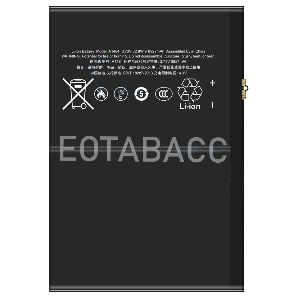 8827mah battery For Apple ipad 7 ipad7 A1484/A1474/A1475/A2197/A1893 Tablet  Battery - AliExpress 509