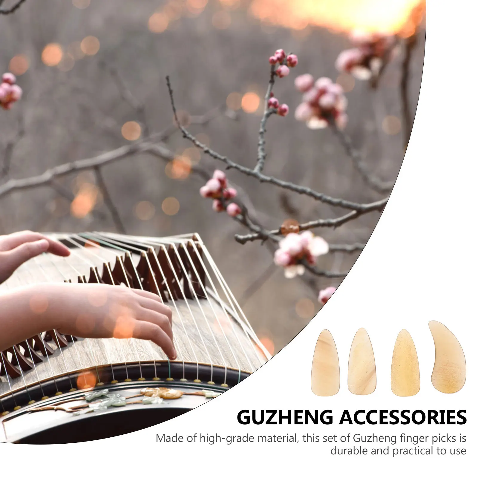 

8Pcs Portable Guzheng Accessories Durable Resistant Deformation Easy Clean Maintain Gift Set Guzheng Nails Finger Picks
