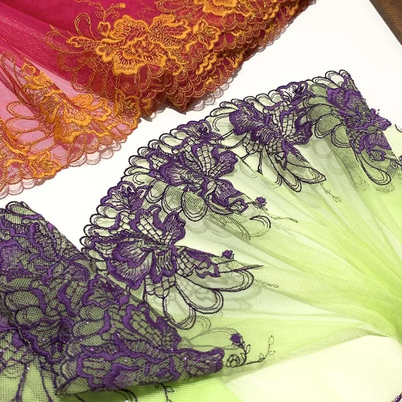 

20 ярдов блестящая цветочная вышитая отделка, тюлевая кружевная вышитая кружевная бейка, бюстгальтер с цветочным принтом, нижнее белье, свадебное платье, кружевная отделка