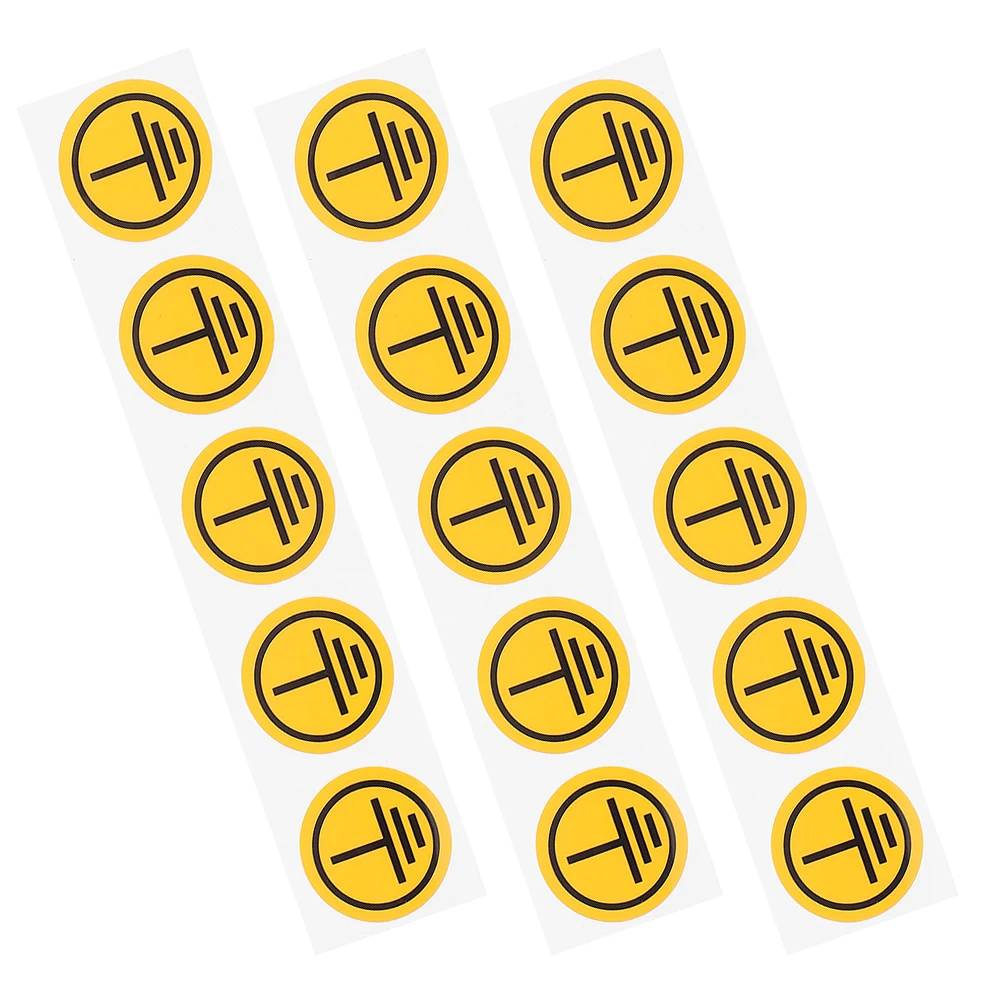 

15pcs Warning Stickers Electrical Ground Label Safety Yellow Mechanic Earthing Static Panel Outlet Symbols Traffic Safety Signs