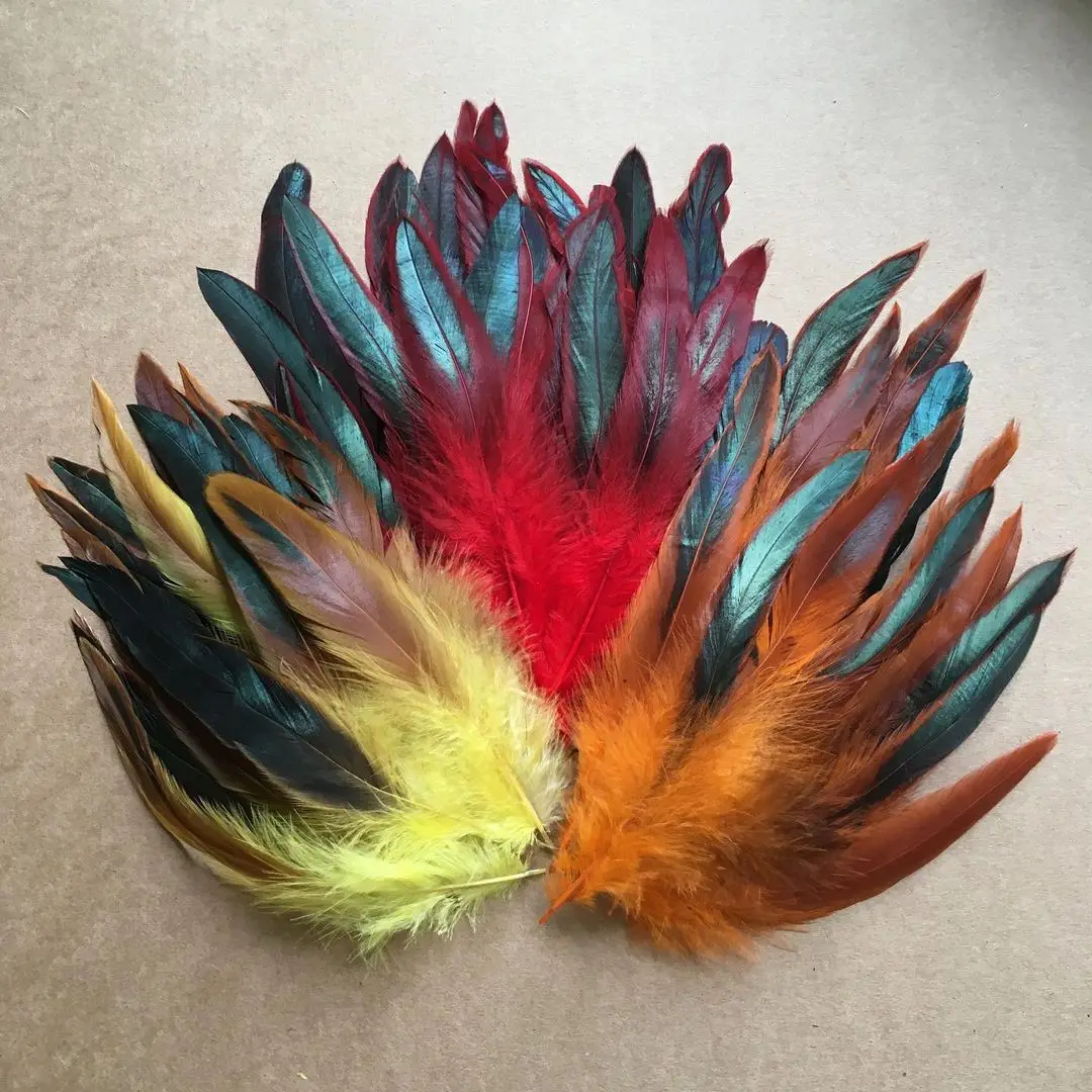 100Pcs Colorful Rooster Feathers 5-8 inch Craft DIY Feathers Wedding Family Party Dream Catcher Natural Plumes Decorations