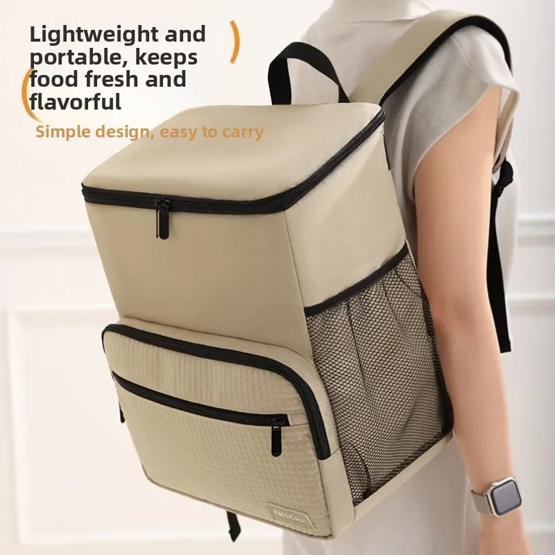 Large Capacity Portable Thermal Bag Lunch Box Delivery Outdoor Preservation Picnic Bag Double Shoulder Backpack Insulated Bag