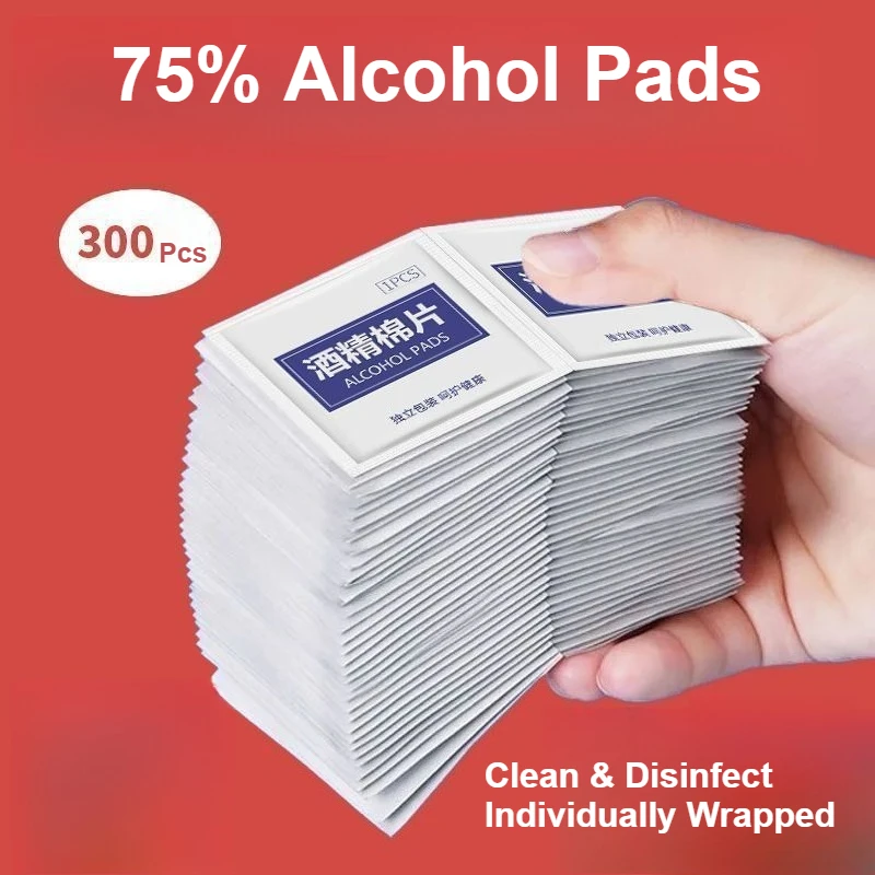 75% Alcohol Pad Disposable Sterilization Individually Wrapped Portable Antiseptic Small Soft Effective Safe Cleaning Gentle