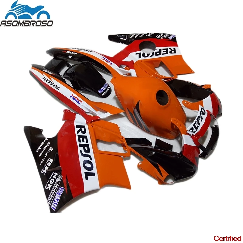 Premium Fairing Kit For HONDA CBR600 F2 1991 1992 1993 1994 Repsol CBR600 91 92 93 94 Red Black Orange fairings set AS56