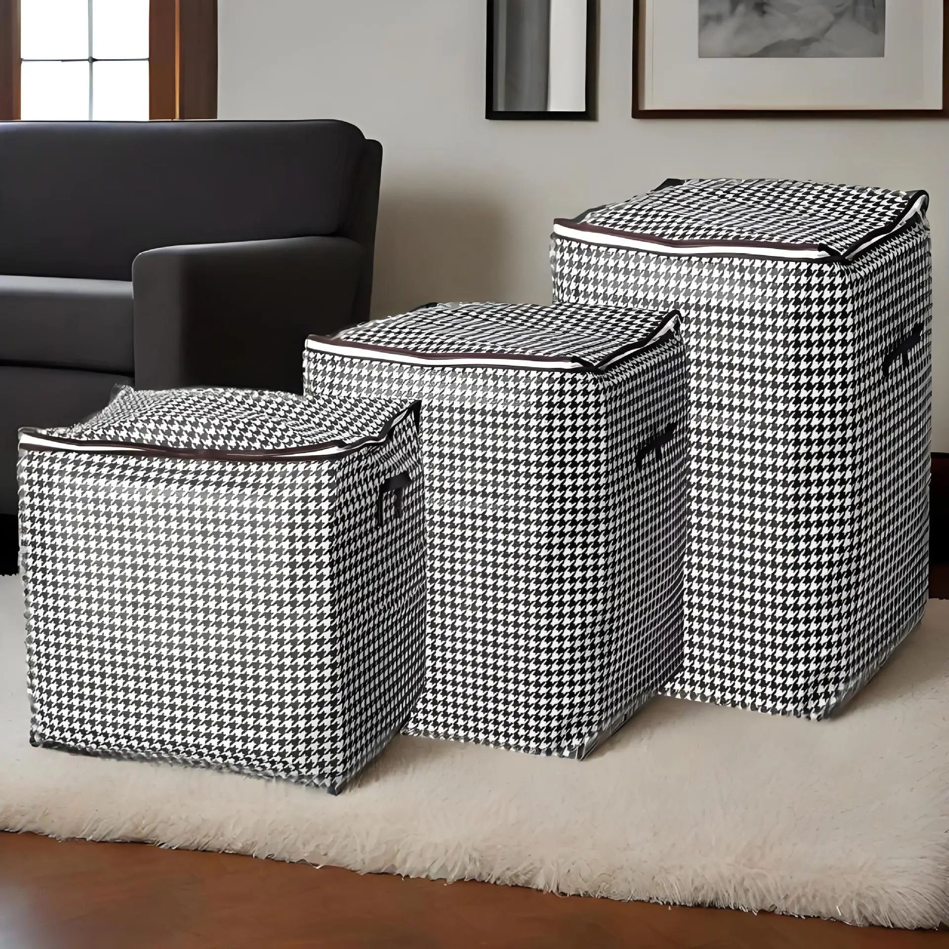 Jumbo Foldable Storage Bag For Clothes And Quilts, Ideal For Wardrobe, Dormitory And Moving, Factory Direct Convenient Storage S