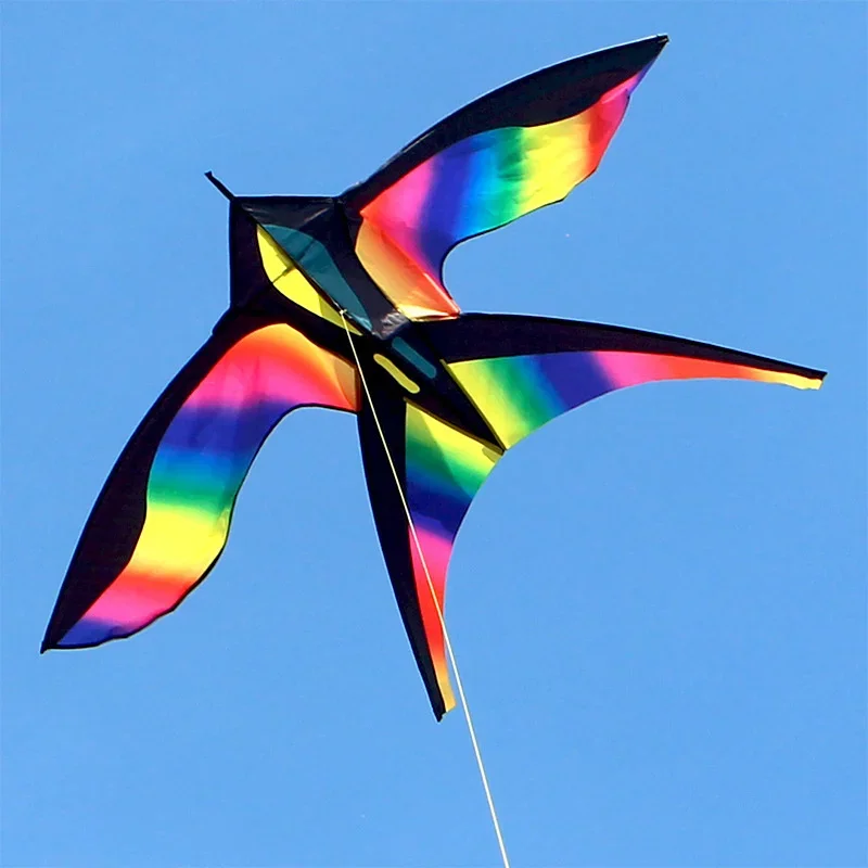 1,7 m große Regenbogen Vogel Drachen bunte Nylon Drachen Ripstop Outdoor Spaß Sport Strand Anfänger Kinder Erwachsene Spielzeug Geschenke