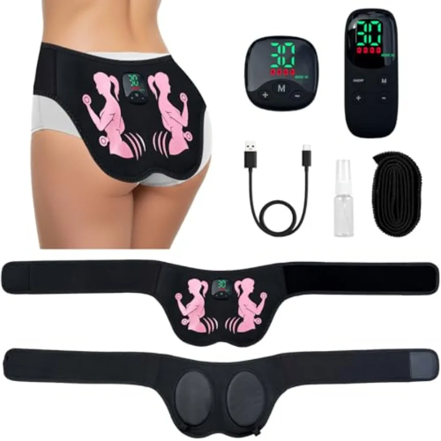 

Electric Butt Lifting Machine for Women with Adjustable Settings Wearable Glute Exerciser Fitness Belt in Black Shape Equipment