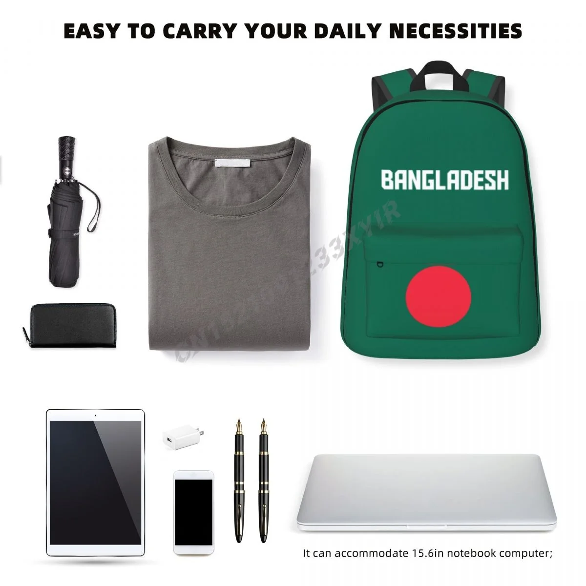 Unisex Backpack Bangladesh Flag Stitch Schoolbag Messenger Bag Case Laptop Travel Bag Mochila Gift