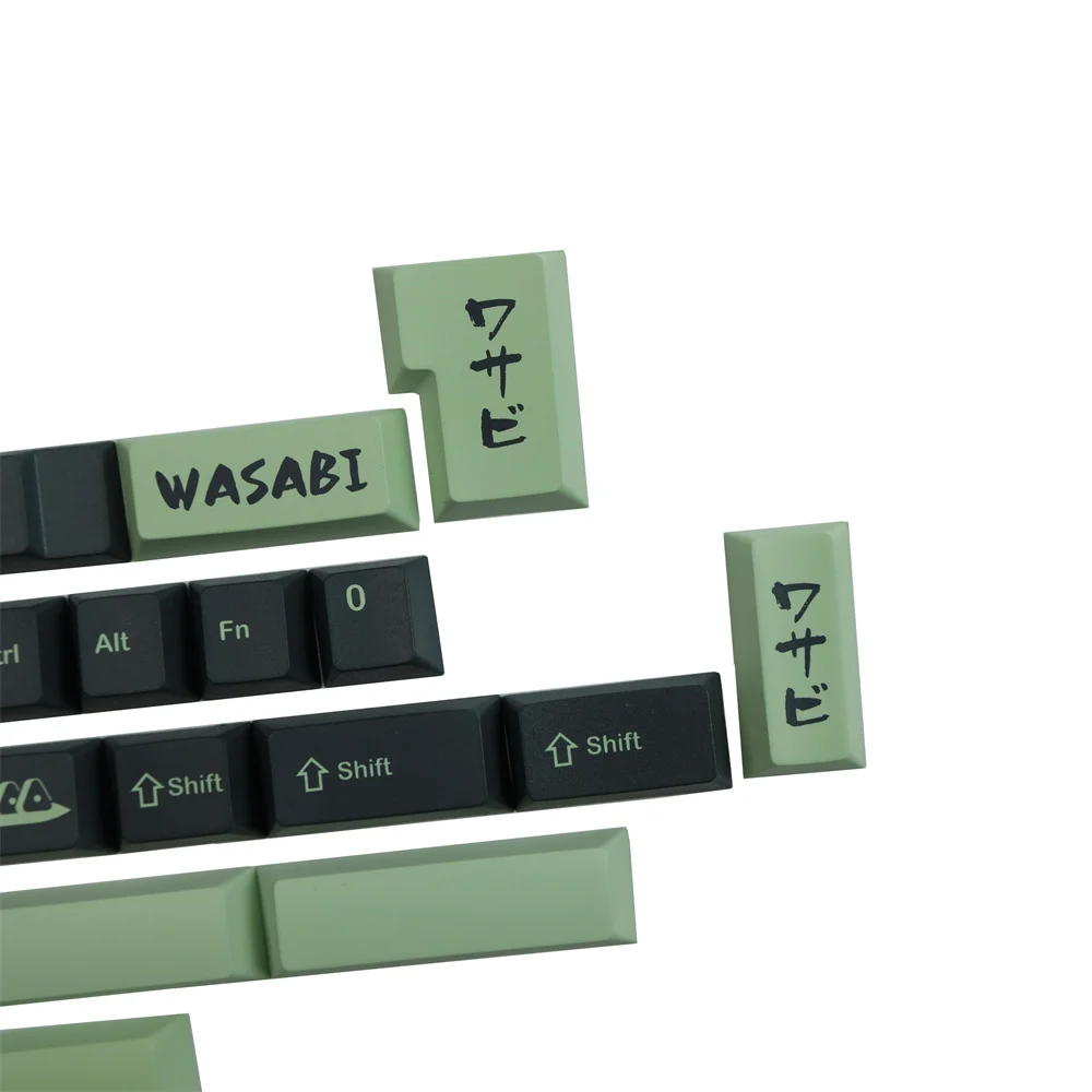 GMK Wasabi أغطية مفاتيح ISO أدخل اليابانية الكرز الشخصي الشخصية الملحق كامل 142 مفاتيح التحول الصحيح خاص مفتاح المسافة