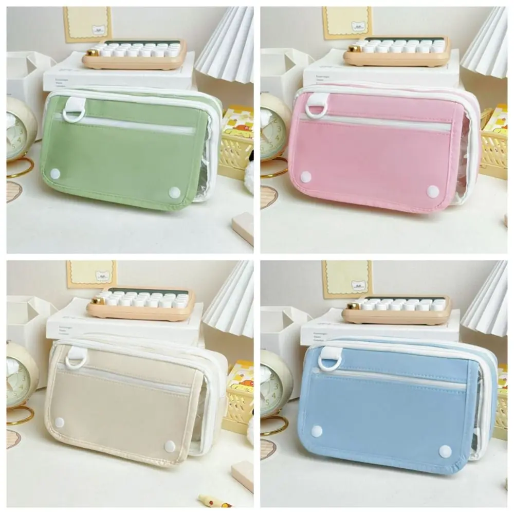 Ins Transparent Pencil Case Special High Color Value Stationery Box Large Capacity Senior Sense Stationery Storage Bag Girls