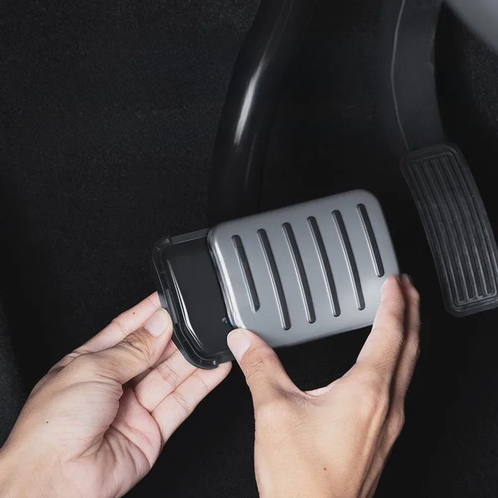 Anti-Slip Pedal Cover Set for Tesla For Model Y 2020-2025 and For Model 3 2017-2024 with Snap-In Sliding Rail Throttle Pedal