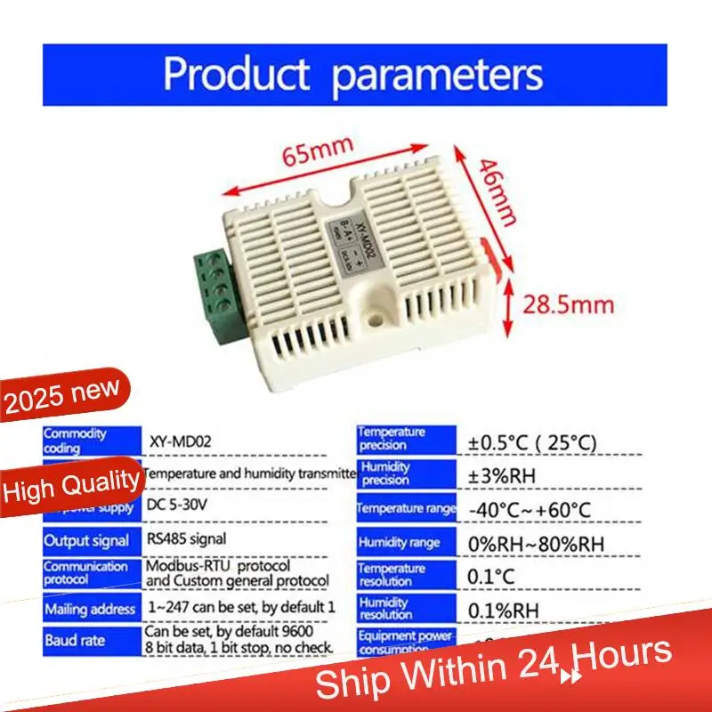 ~【A48T HOT】XY-MD02 Modbus RS485 Temperature Humidity Transmitter Sensor Module Analog Signal SHT40 Detection