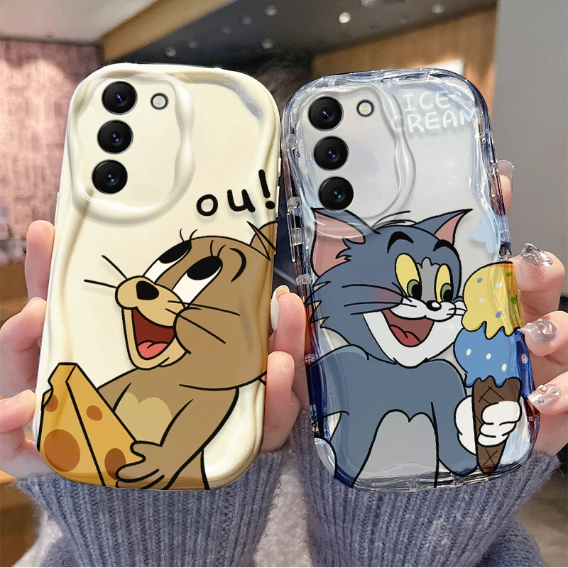 Lovely Tom and Jerry Phone Case For Samsung Galaxy S24 S23 S22 S21Ultra Plus FE A73 A72 A71 A55 A54 A53 A52 Silicone Soft Cover