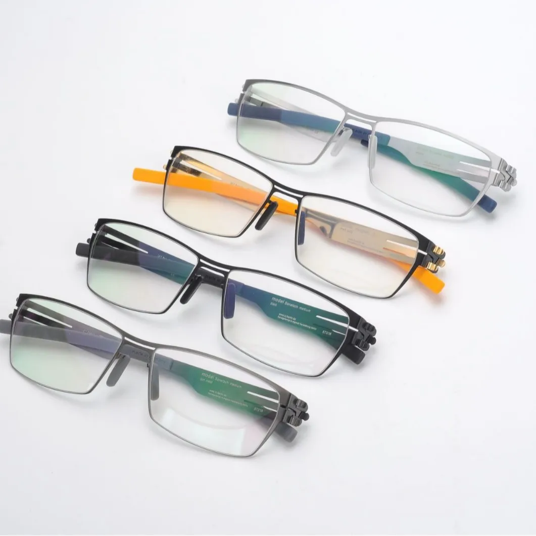 Cool Handmade Design Steel Glasses Frame Men Women Screwless Eyewear Ultralight Retro Square Eyeglasses