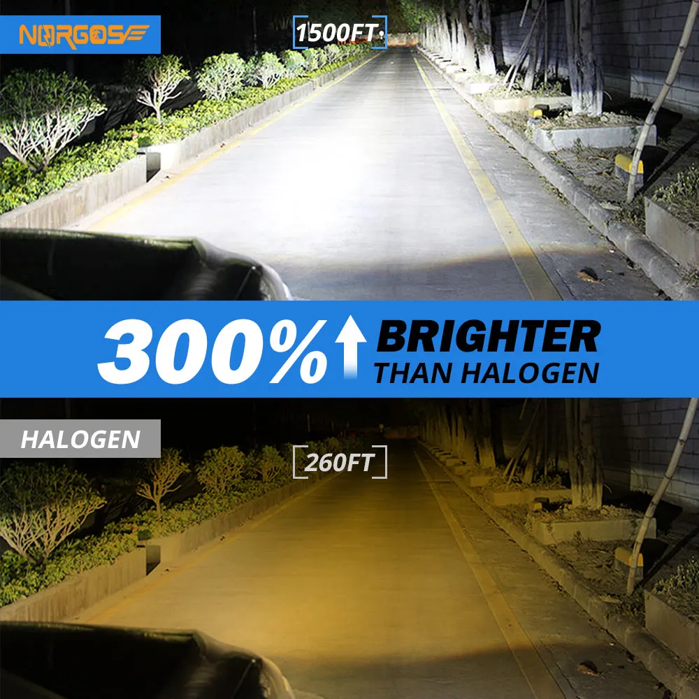 (NORGOS) 2Pcs H7 LED H7 Headlight Bulb Fanless Mini LED Bulbs Light Head Lamp for Ford Focus MK3 MK2 MK4 Kuga Focus 3 BMW