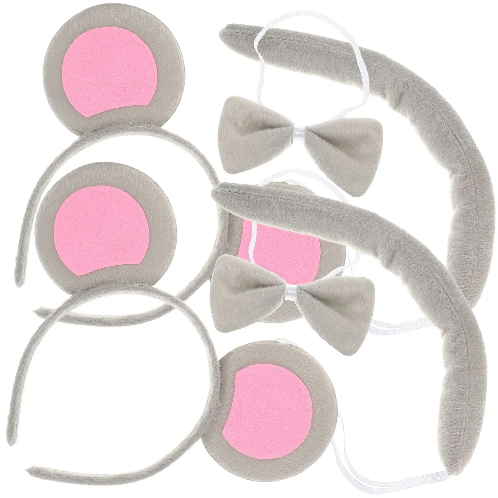 

2 Sets Mouse Headband Animal Costume Kit Mice Adult Headbands Rat Accessories Kids Performance Halloween Dress Up Parties
