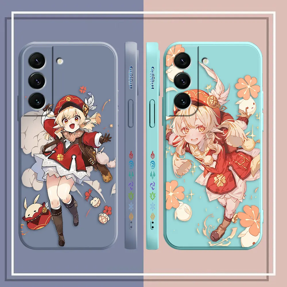 Phone Case For Samsung Galaxy S23 S22 S21 S20 FE S11 S11E S10 S10E S9 S30 Ultra Plus 4G 5G Case Anime Girl Klee G-Genshin Lmpact