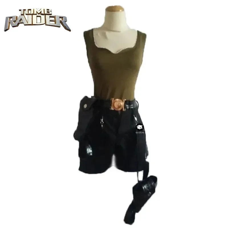 A2025 جديد تومب رايدر لارا كروفت كوسبلاي مع حقيبة، زي الهالوين المخصص بأي حجم ★   هاكسيبا.