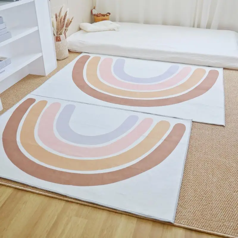 

2025 New Cashmere Rainbow Earth Mat for Baby Learning to Walk and Crawl, Thickened Home Indoor Carpet Floor Mat