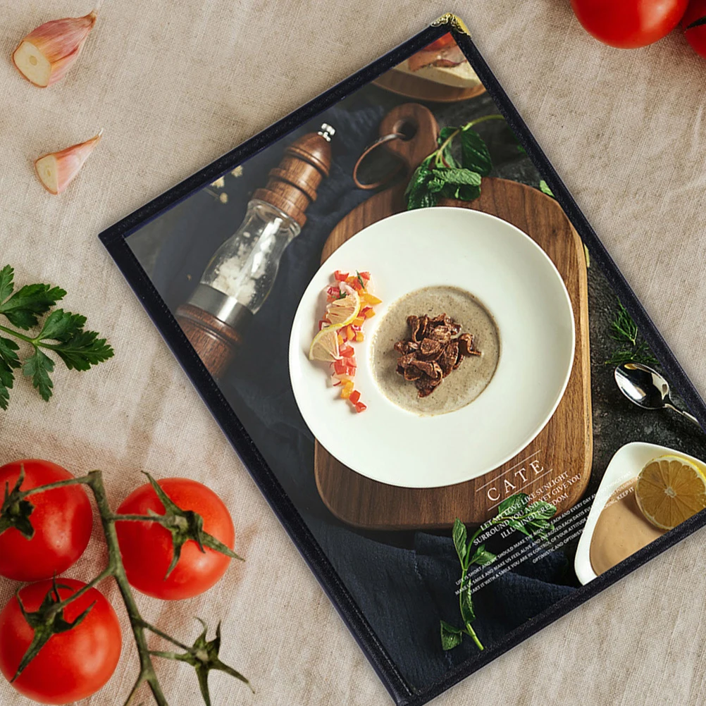 3pcs A4 Transparent Menu Holder PVC Recipe Cover Double Sided Restaurant Cafe Use Multi functional Menu for Chinese