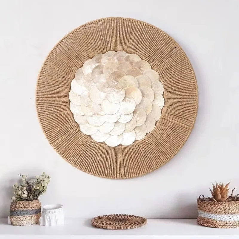 Decoración de Pared Bohemia con Colgante Natural, Decoración Creativa con Conchas para el Hogar, Decoración Nórdica Lujo
