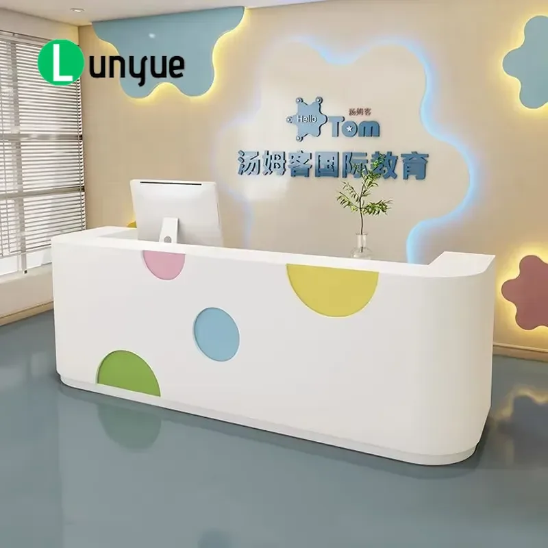 Modern MDF Large Front Counter Durable Customizable Office Furniture for Hospital School Building Wholesale Price