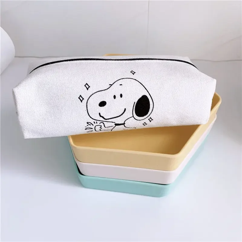 Snoopy Pencil Case Anime Kid Large Capacity Stationery Box School Students Supplies Cute Women Cosmetic Travel Storage Bag Gifts