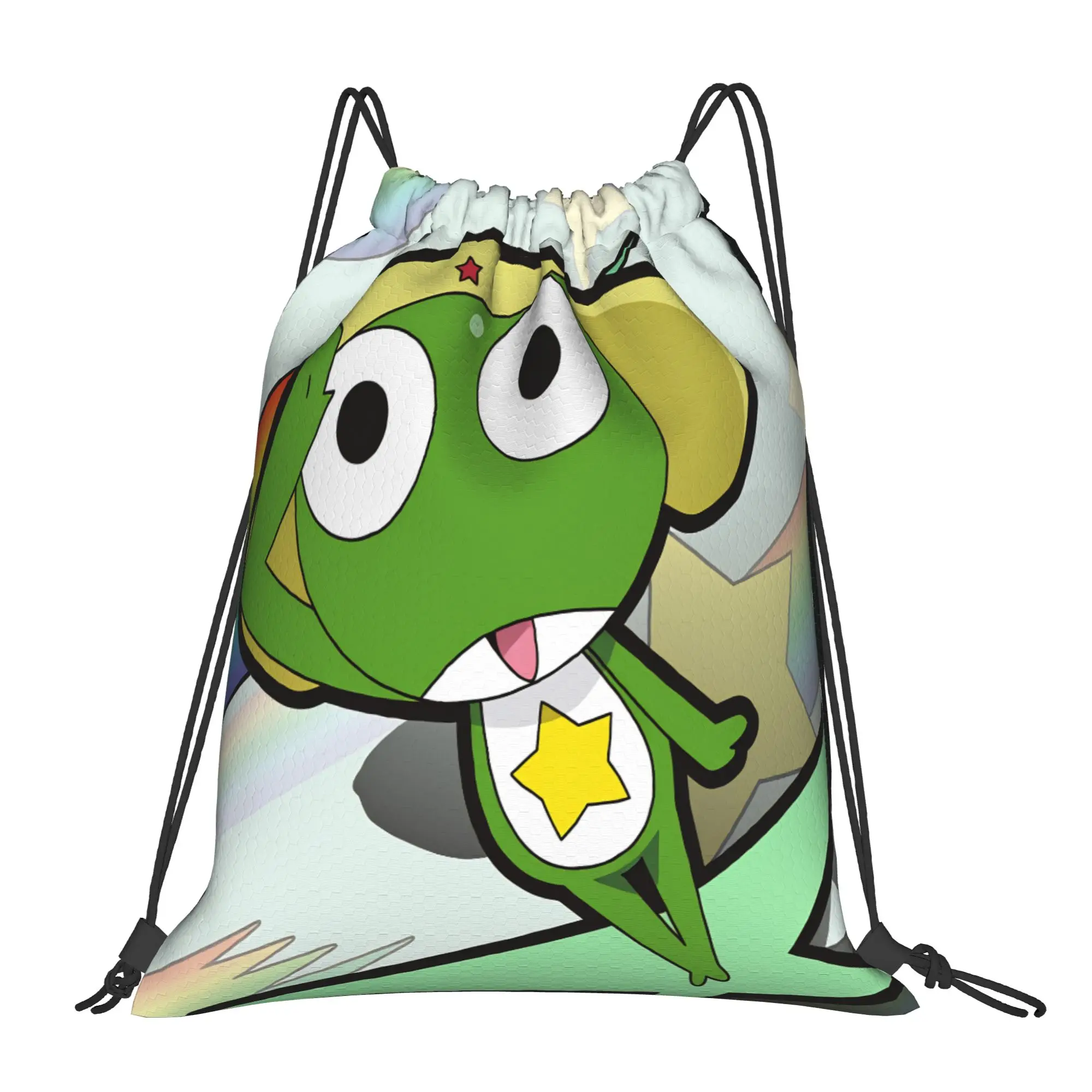 Keroros Gunsous Frog Drawstring Bag  Vintage Sports Yoga Backpacks For Men Folding Sackpack String Bags